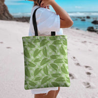Green Hawaii Kalo Palaka Motifs Tote Bag Hawaiian Taro Leaves Elegant Vibes - Polynesian Pride