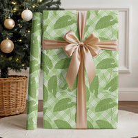 Green Hawaii Kalo Palaka Motifs Wrapping Paper Hawaiian Taro Leaves Elegant Vibes LT14 - Polynesian Pride