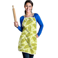 Lime Green Hawaii Kalo Palaka Motifs Apron Hawaiian Taro Leaves Elegant Vibes - Polynesian Pride