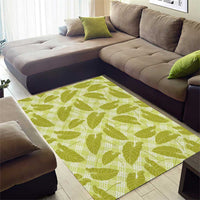 Lime Green Hawaii Kalo Palaka Motifs Area Rug Hawaiian Taro Leaves Elegant Vibes - Polynesian Pride