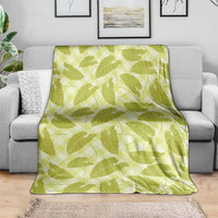 Lime Green Hawaii Kalo Palaka Motifs Blanket Hawaiian Taro Leaves Elegant Vibes - Polynesian Pride