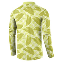 Lime Green Hawaii Kalo Palaka Motifs Button Sweatshirt Hawaiian Taro Leaves Elegant Vibes LT14 - Polynesian Pride