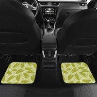 Lime Green Hawaii Kalo Palaka Motifs Car Mats Hawaiian Taro Leaves Elegant Vibes - Polynesian Pride