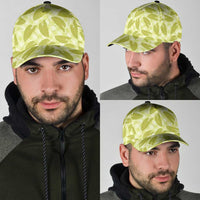 Lime Green Hawaii Kalo Palaka Motifs Classic Cap Hawaiian Taro Leaves Elegant Vibes LT14 - Polynesian Pride
