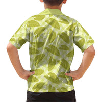 Lime Green Hawaii Kalo Palaka Motifs Family Matching Off Shoulder Maxi Dress and Hawaiian Shirt Hawaiian Taro Leaves Elegant Vibes - Polynesian Pride