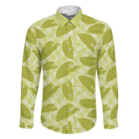 Lime Green Hawaii Kalo Palaka Motifs Family Matching Off Shoulder Short Dress and Hawaiian Shirt Hawaiian Taro Leaves Elegant Vibes - Polynesian Pride