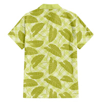 Lime Green Hawaii Kalo Palaka Motifs Family Matching Short Sleeve Bodycon Dress and Hawaiian Shirt Hawaiian Taro Leaves Elegant Vibes - Polynesian Pride