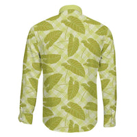 Lime Green Hawaii Kalo Palaka Motifs Family Matching Summer Maxi Dress and Hawaiian Shirt Hawaiian Taro Leaves Elegant Vibes - Polynesian Pride