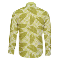 Lime Green Hawaii Kalo Palaka Motifs Family Matching Tank Maxi Dress and Hawaiian Shirt Hawaiian Taro Leaves Elegant Vibes - Polynesian Pride