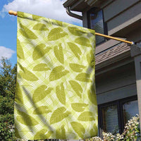 Lime Green Hawaii Kalo Palaka Motifs Garden Flag Hawaiian Taro Leaves Elegant Vibes - Polynesian Pride