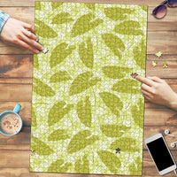 Lime Green Hawaii Kalo Palaka Motifs Puzzle Hawaiian Taro Leaves Elegant Vibes LT14 Lime Green - Polynesian Pride