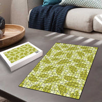 Lime Green Hawaii Kalo Palaka Motifs Puzzle Hawaiian Taro Leaves Elegant Vibes LT14 - Polynesian Pride