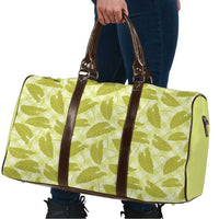 Lime Green Hawaii Kalo Palaka Motifs Travel Bag Hawaiian Taro Leaves Elegant Vibes - Polynesian Pride