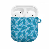 Blue Hawaii Kalo Palaka Motifs AirPods Case Hawaiian Taro Leaves Elegant Vibes LT14 Blue - Polynesian Pride