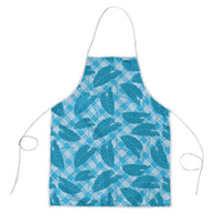 Blue Hawaii Kalo Palaka Motifs Apron Hawaiian Taro Leaves Elegant Vibes - Polynesian Pride