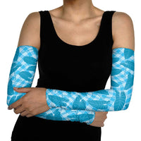 Blue Hawaii Kalo Palaka Motifs Arm Sleeves Hawaiian Taro Leaves Elegant Vibes LT14 - Polynesian Pride