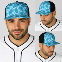 Blue Hawaii Kalo Palaka Motifs Baseball Net Cap Hawaiian Taro Leaves Elegant Vibes LT14 - Polynesian Pride