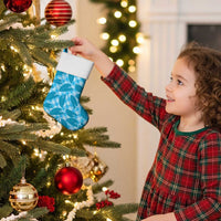 Blue Hawaii Kalo Palaka Motifs Christmas Stocking Hawaiian Taro Leaves Elegant Vibes LT14 - Polynesian Pride