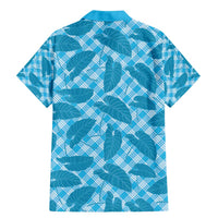 Blue Hawaii Kalo Palaka Motifs Family Matching Mermaid Dress and Hawaiian Shirt Hawaiian Taro Leaves Elegant Vibes - Polynesian Pride