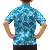 Blue Hawaii Kalo Palaka Motifs Family Matching Summer Maxi Dress and Hawaiian Shirt Hawaiian Taro Leaves Elegant Vibes - Polynesian Pride