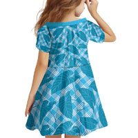 Blue Hawaii Kalo Palaka Motifs Family Matching Tank Maxi Dress and Hawaiian Shirt Hawaiian Taro Leaves Elegant Vibes - Polynesian Pride