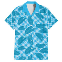 Blue Hawaii Kalo Palaka Motifs Family Matching Tank Maxi Dress and Hawaiian Shirt Hawaiian Taro Leaves Elegant Vibes - Polynesian Pride