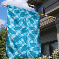 Blue Hawaii Kalo Palaka Motifs Garden Flag Hawaiian Taro Leaves Elegant Vibes - Polynesian Pride