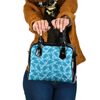 Blue Hawaii Kalo Palaka Motifs Shoulder Handbag Hawaiian Taro Leaves Elegant Vibes LT14 One Size Blue - Polynesian Pride