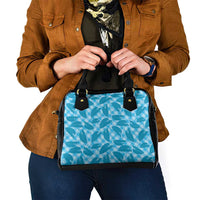 Blue Hawaii Kalo Palaka Motifs Shoulder Handbag Hawaiian Taro Leaves Elegant Vibes LT14 - Polynesian Pride