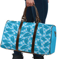 Blue Hawaii Kalo Palaka Motifs Travel Bag Hawaiian Taro Leaves Elegant Vibes - Polynesian Pride