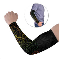 Aloha Hawaii Kalo Arm Sleeves Reggae Taro Polynesian Pattern LT14 Set of 2 Black - Polynesian Pride