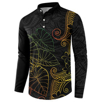 Aloha Hawaii Kalo Button Sweatshirt Reggae Taro Polynesian Pattern LT14 - Polynesian Pride