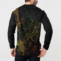 Aloha Hawaii Kalo Button Sweatshirt Reggae Taro Polynesian Pattern LT14 - Polynesian Pride