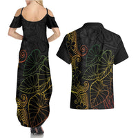 Aloha Hawaii Kalo Couples Matching Summer Maxi Dress and Hawaiian Shirt Reggae Taro Polynesian Pattern LT14 - Polynesian Pride