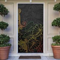 Aloha Hawaii Kalo Door Cover Reggae Taro Polynesian Pattern LT14 Black - Polynesian Pride