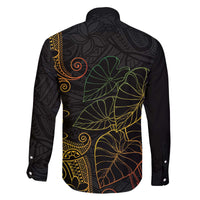 Aloha Hawaii Kalo Family Matching Off The Shoulder Long Sleeve Dress and Hawaiian Shirt Reggae Taro Polynesian Pattern - Polynesian Pride