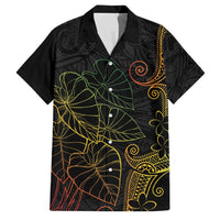 Aloha Hawaii Kalo Family Matching Off Shoulder Short Dress and Hawaiian Shirt Reggae Taro Polynesian Pattern - Polynesian Pride