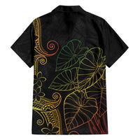 Aloha Hawaii Kalo Family Matching Short Sleeve Bodycon Dress and Hawaiian Shirt Reggae Taro Polynesian Pattern - Polynesian Pride
