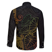 Aloha Hawaii Kalo Family Matching Short Sleeve Bodycon Dress and Hawaiian Shirt Reggae Taro Polynesian Pattern - Polynesian Pride