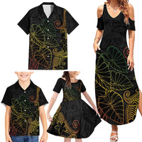 Aloha Hawaii Kalo Family Matching Summer Maxi Dress and Hawaiian Shirt Reggae Taro Polynesian Pattern - Polynesian Pride