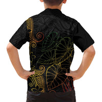 Aloha Hawaii Kalo Family Matching Tank Maxi Dress and Hawaiian Shirt Reggae Taro Polynesian Pattern - Polynesian Pride