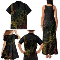 Aloha Hawaii Kalo Family Matching Tank Maxi Dress and Hawaiian Shirt Reggae Taro Polynesian Pattern - Polynesian Pride