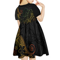 Aloha Hawaii Kalo Kid Short Sleeve Dress Reggae Taro Polynesian Pattern LT14 - Polynesian Pride