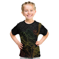 Aloha Hawaii Kalo Kid T Shirt Reggae Taro Polynesian Pattern LT14 Black - Polynesian Pride
