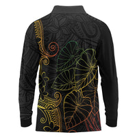 Aloha Hawaii Kalo Long Sleeve Polo Shirt Reggae Taro Polynesian Pattern LT14 - Polynesian Pride