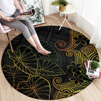 Aloha Hawaii Kalo Round Carpet Reggae Taro Polynesian Pattern - Polynesian Pride