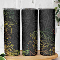 Aloha Hawaii Kalo Skinny Tumbler Reggae Taro Polynesian Pattern - Polynesian Pride
