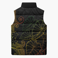 Aloha Hawaii Kalo Sleeveless Puffer Jacket Reggae Taro Polynesian Pattern LT14 - Polynesian Pride