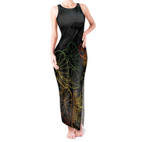 Aloha Hawaii Kalo Tank Maxi Dress Reggae Taro Polynesian Pattern - Polynesian Pride