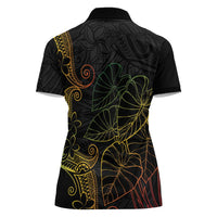 Aloha Hawaii Kalo Women Polo Shirt Reggae Taro Polynesian Pattern - Polynesian Pride